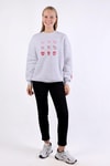 Gri Bisiklet Yaka Kalp Nakışlı Sweat 9175M