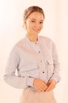 Gri Çift Cepli Çıtçıtlı Kısa Sweat 1785