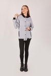 Gri Complex Baskı Kapüşonlu Sweat 8143M