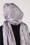 Gri Dama Desen Şal 5664