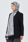 Gri Etnik Desenli Şal 4012