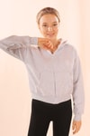 Gri Fermuarlı Kısa Sweat 1783
