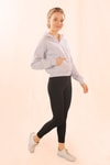 Gri Fermuarlı Kısa Sweat 1783