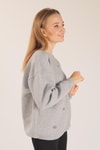 Gri Göz Nakışlı Oversize Sweat 1543