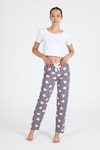 Gri Kalp Desenlim Pijama Altı 4522