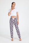 Gri Kalp Desenlim Pijama Altı 4522