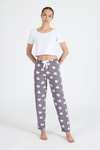 Gri Kalp Desenlim Pijama Altı 4522
