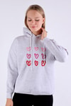 Gri Kalp Nakışlı Sweat 9154M