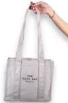 Gri Kumaş Tote Çanta 9219