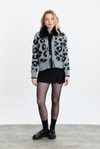 Gri Kürklü Leopar Hırka 22289