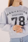 Gri Manhattan Baskılı Sweat 3110
