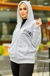 Gri Miami Baskılı Sweat 8637
