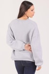 Gri Oversize Bisiklet Yaka Sweat 8138M