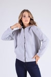 Gri Oversize Fermuarlı Sweat 8126M