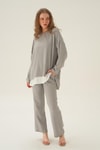Gri Parçalı Tunik Pantolon Takım 4090A
