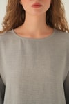 Gri Parçalı Tunik Pantolon Takım 4090A