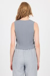 Gri V Yaka Kolsuz Crop Bluz 8027