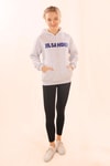 Gri Yazı Baskılı Kapüşonlu Sweat 1794
