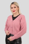 Gül Örgü Detay Kısa Hırka 4018