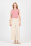 Gül V Yaka Kolsuz Crop Bluz 8027