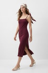 Günlük Elbiseler-Askılı Midi Boy Elbise 3661 Bordo -rulem
