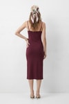 Günlük Elbiseler-Askılı Midi Boy Elbise 3661 Bordo -rulem
