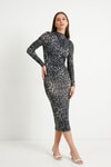 Günlük Elbiseler-Leopar Elbise 377-1 Füme -rulem