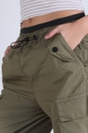Haki Bel Detay Paraşüt Pantolon 5026