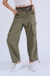 Haki Bel Detay Paraşüt Pantolon 5026