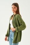 Haki Dikiş Detay Gömlek 1073