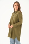 Haki Fermuar Detay Tunik 4139A