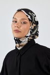 Haki Yaprak Desenli Eşarp 3004