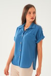 İndigo Cep Detay Bluz 108801-1