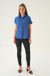 İndigo Kısa Kol Oversize Gömlek 4163A