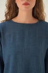 İndigo Parçalı Tunik Pantolon Takım 4090A