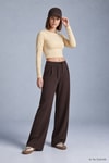 Kadın Alt Giyim-Kadın Pantolon-Geniş Paça Pantolon 8425A Kahve-rulem