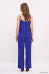 Kadın Alt-Üst Takım-İnce Askılı Bluz Pantolon Takım 8661A Saks -rulem