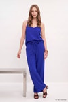 Kadın Alt-Üst Takım-İnce Askılı Bluz Pantolon Takım 8661A Saks -rulem