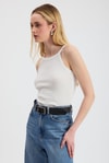 Kadın Atlet-Beyaz -1121 Sıfır Kol Fitilli Halter Yaka Basic Atlet-rulem