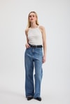 Kadın Atlet-Beyaz -1121 Sıfır Kol Fitilli Halter Yaka Basic Atlet-rulem