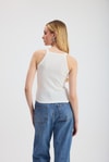 Kadın Atlet-Beyaz -1121 Sıfır Kol Fitilli Halter Yaka Basic Atlet-rulem
