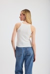 Kadın Atlet-Beyaz -1121 Sıfır Kol Fitilli Halter Yaka Basic Atlet-rulem