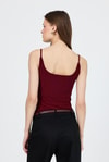 Kadın Atlet-Bordo İnce Askılı Çıtçıtlı Bodysuit 13255-rulem