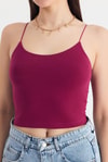 Kadın Atlet-Bordo İnce Askılı Fitted Basic Atlet 947-rulem