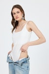 Kadın Atlet-Ekru İnce Askılı Çıtçıtlı BodySuit 13255-rulem