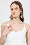 Kadın Atlet-Ekru İnce Askılı Çıtçıtlı BodySuit 13255-rulem