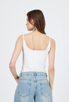 Kadın Atlet-Ekru İnce Askılı Çıtçıtlı BodySuit 13255-rulem