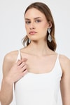 Kadın Atlet-Ekru İnce Askılı Çıtçıtlı BodySuit 13255-rulem