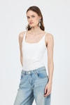 Kadın Atlet-Ekru İnce Askılı Çıtçıtlı BodySuit 13255-rulem