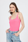 Kadın Atlet-Pembe İnce Askılı Çıtçıtlı Bodysuit 13255-rulem